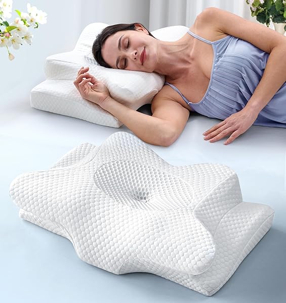 Emircey Clinical-Level Relief Cervical Neck Pillow for Sleeping, Orthopedic Contour Memory Foam Pillow for Side Sleepers, Cooling Pillow for Neck Relief, Ergonomic for Back and Stomach Sleepers