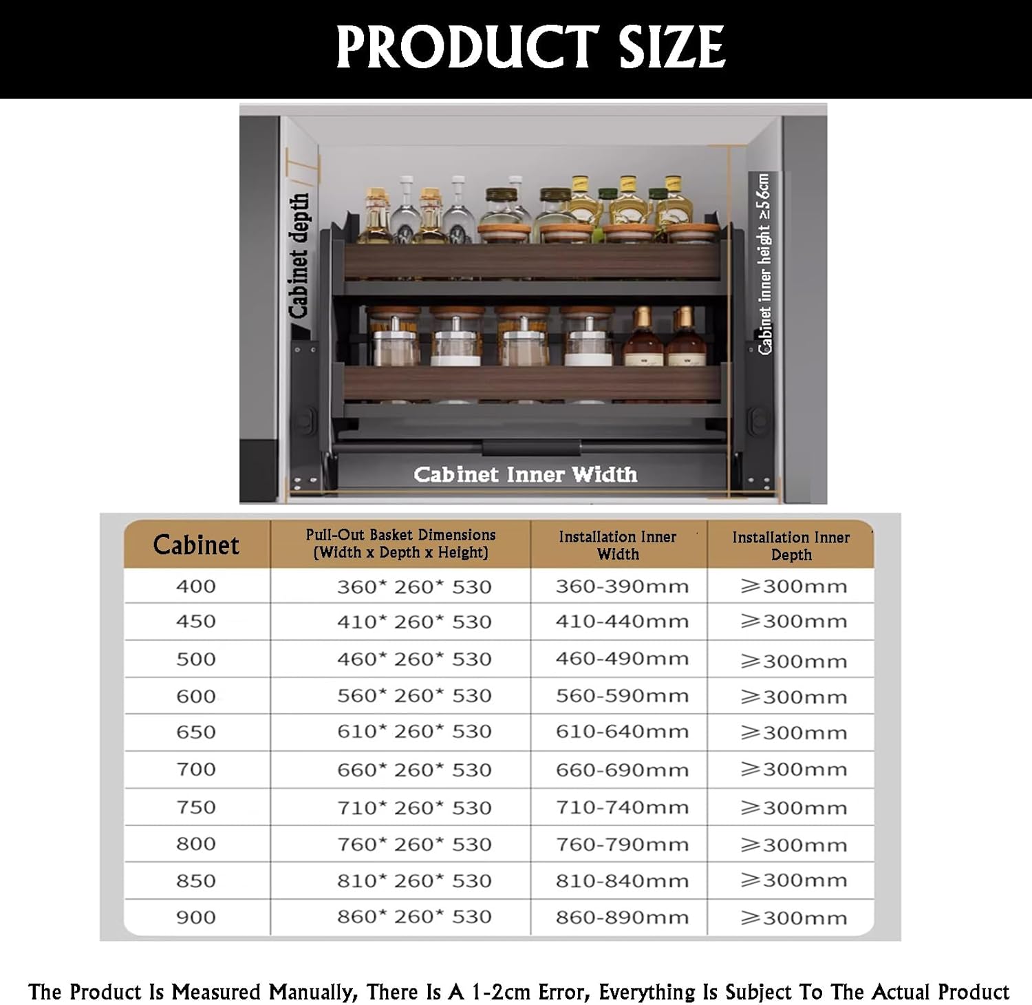 Sliding Pull Down Cabinet Organizer - Large Storage Basket for Upper Kitchen Drawer (660-690mm) - Easy Access, Space-Saving Solution for Kitchen Organization