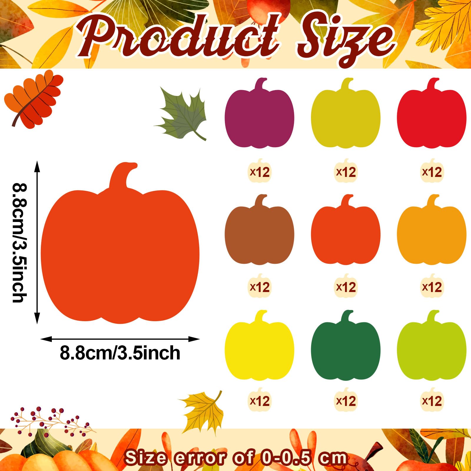 Snapklik.com : 108 Pcs 3.5 Inch Pumpkin Cutouts For Bulletin Board Fall ...