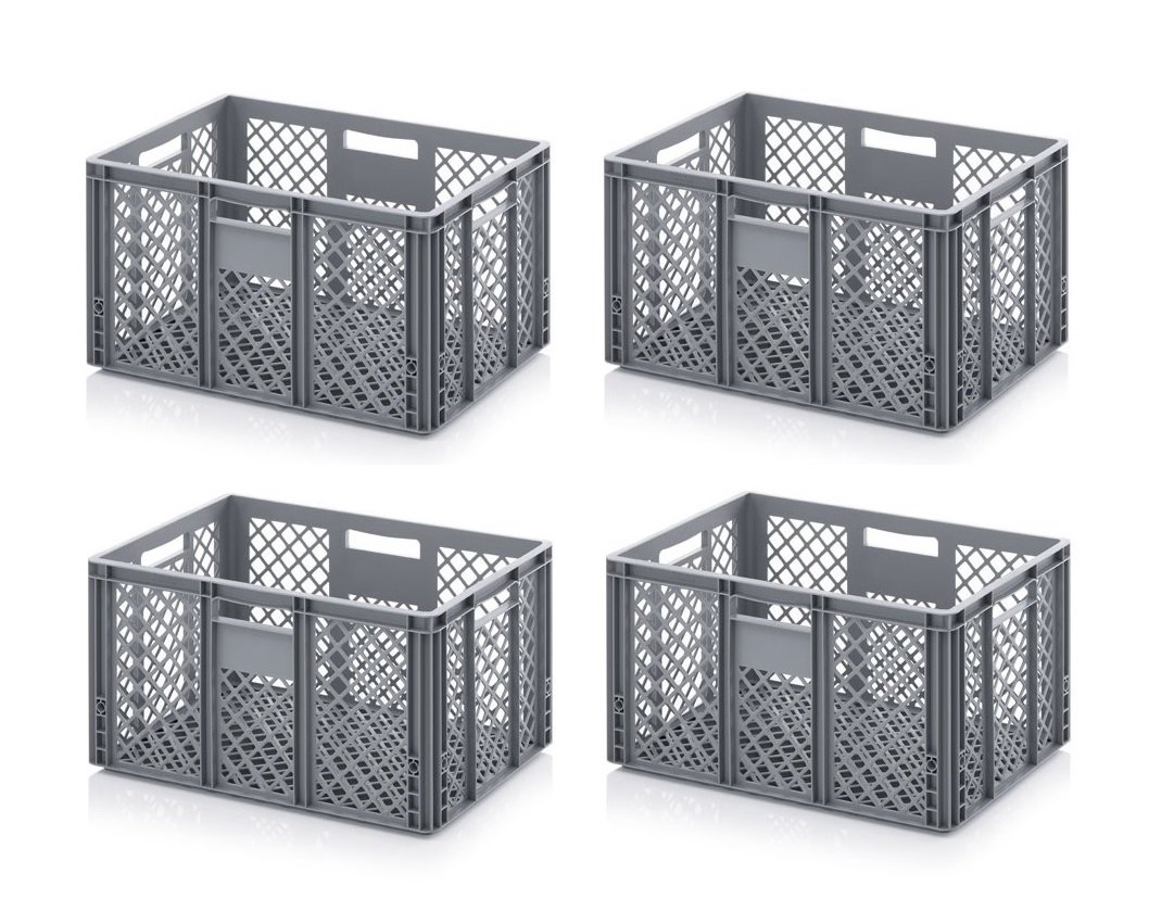4 x skrzynka na piekarze pudełko cateringowe 60 x 40 x 32 ażurowe wraz z calówką gratis zestaw 4 szt