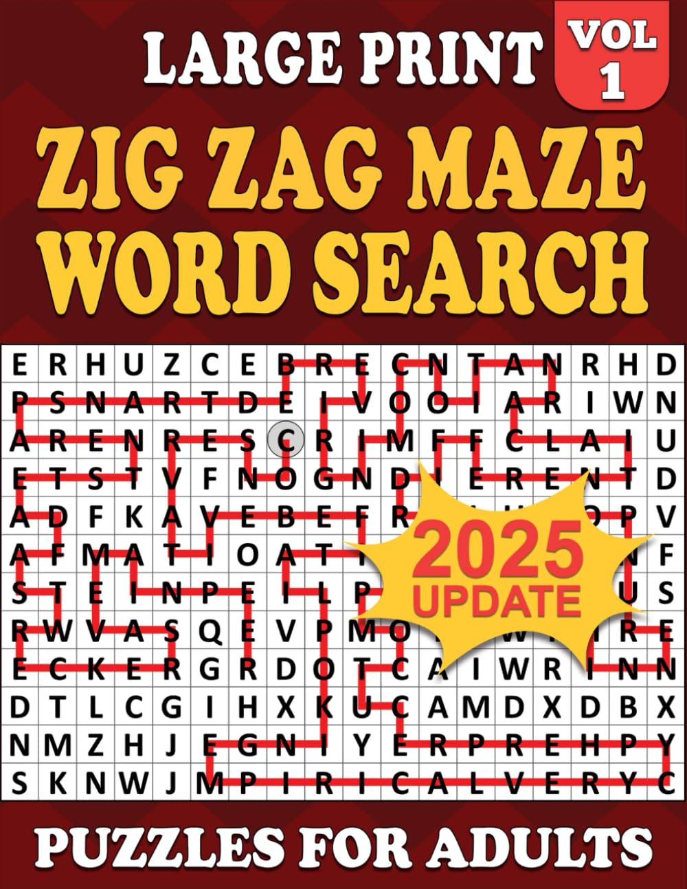 2022 Word Maze Large Print Vol #1: Zig Zag Word Search Maze ,100 Puzzles Large For Adults and Seniors , Unique and Challenging Word Search Variation for all ages