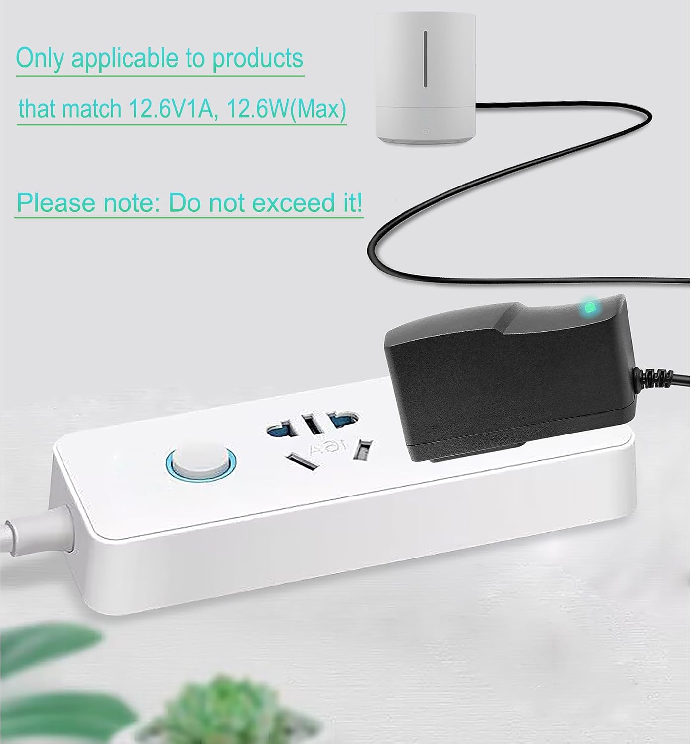 12.6V 1A AC/DC Power Supply Adapter 1000mA 500mA 12.6 Volt Li-ion Battery Charger with 5.5X2.5/(2.1mm Compatible) US Plug for 12.6V Power Supply Cord Massage Gun