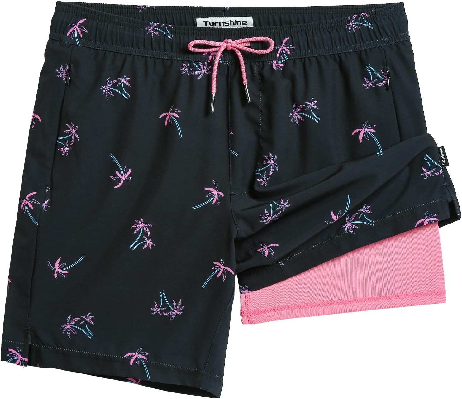 Mens Swim Trunks with Compression Liner Stretch 7" Bathing Suit Beach Shorts