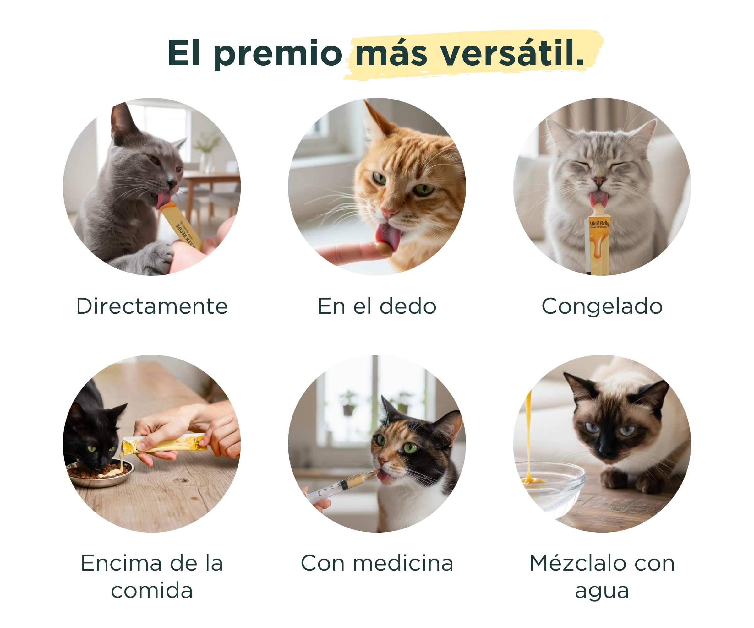 Wolf Belly - Snacks Gatos de Pollo (40 uds x 15g) Textura Cremosa | Chuches Saludables y Deliciosas | Naturales y Altos en Proteínas | Sin Cereales ni Colorantes Artificiales - Hecho en España