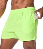 Men's Workout Running Shorts Quick Dry Gym Shorts Active Lightweight Shorts Athletic Shorts for Men with Zip Pockets