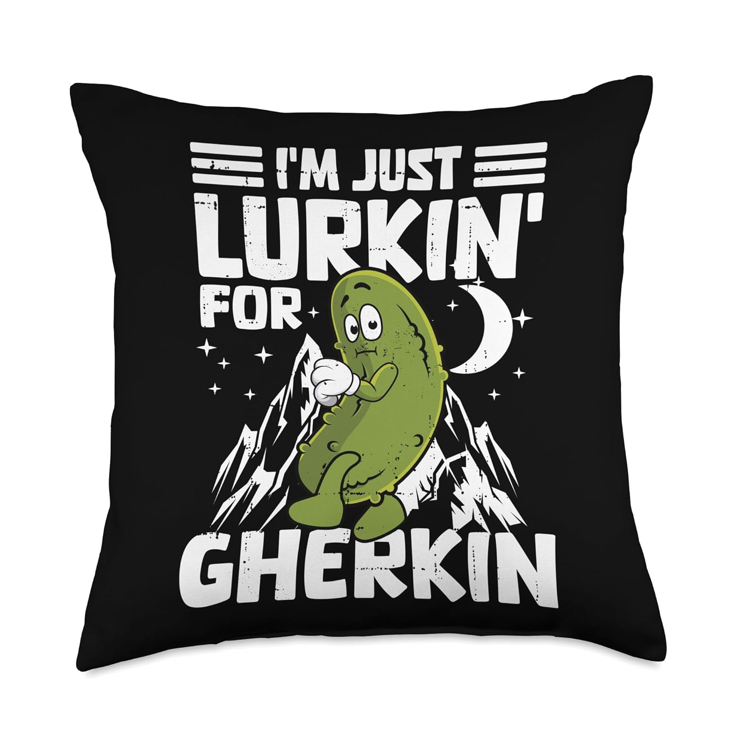 Funny Cucumber Dill Pickle Im Just Lurkin for Gherkin Throw Pillow