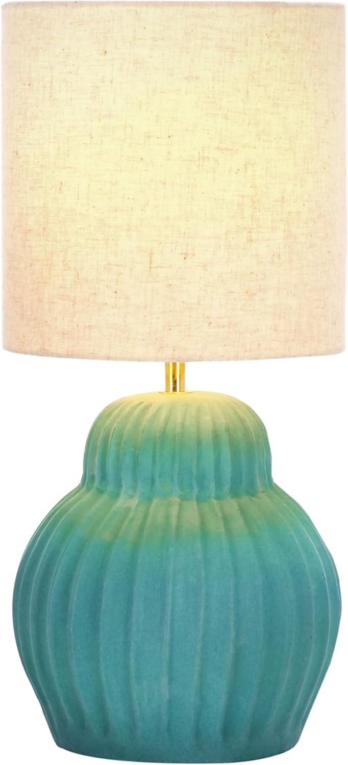 SAFAVIEH Lighting Collection Destryn Green 18-inch Table Lamp (LED Bulb Included)