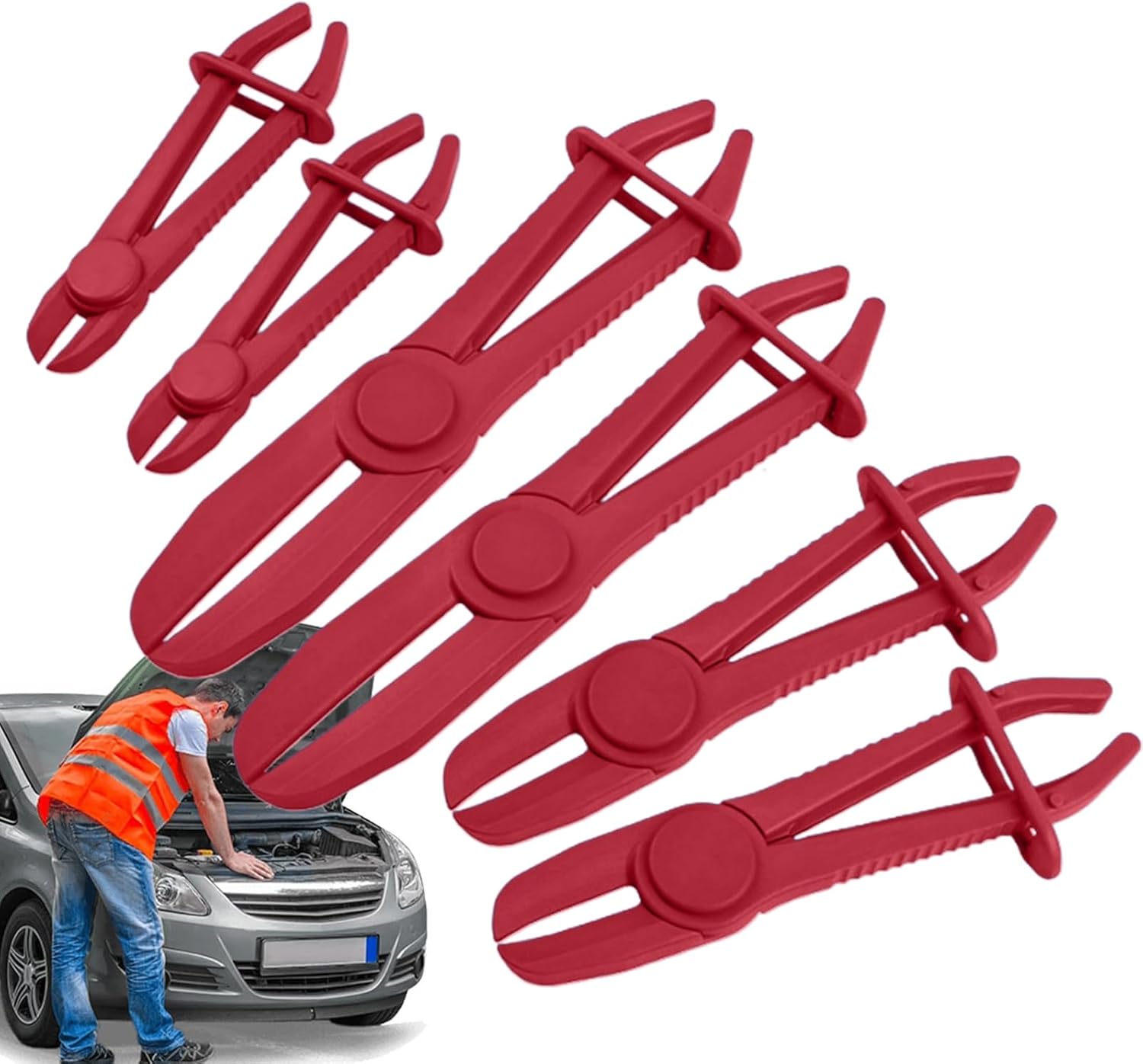Hose Pinch Off Pliers,6 Piece Hose Clamping Tool | Radiator Line Plier | for Plumbers Mechanics Homeowners Handymen Technicians Drivers Sedans RVs SUVs