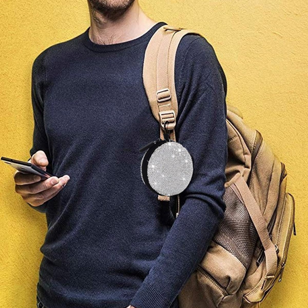Toddmomy Custodia per Auricolari Wireless Strass, Resistente e Antiurto in Materiale Eva, Borsa Porta Cuffie Tonda Chiusura Lampo per Protezione e Trasporto Sicuro