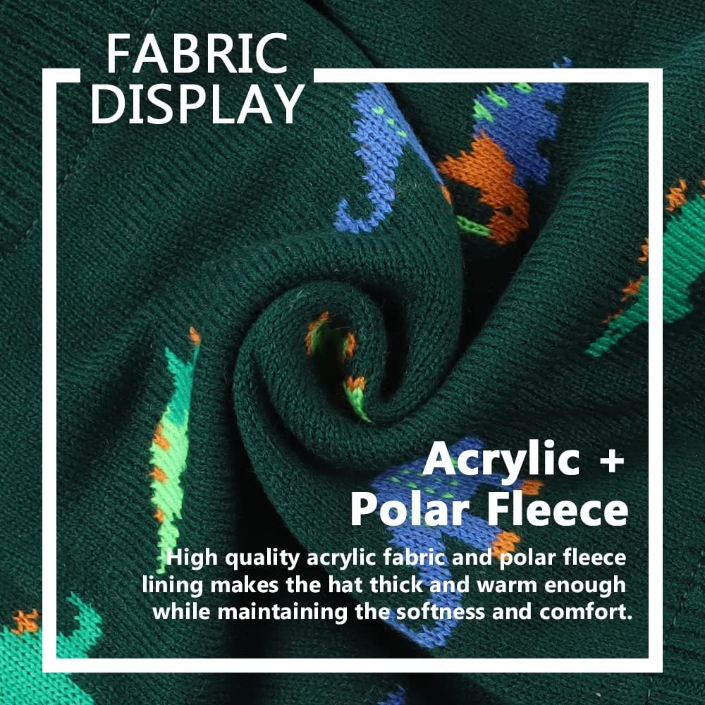 JANGANNSA Knitted Baby Hat Scarf Set Winter Warm Boys Girls Beanie Fleece Lining Toddler Kids Hats with Pompom - Image 6