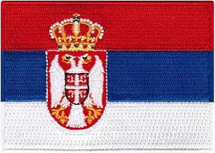 Cypress Collectibles - Serbia Flag Patch - Premium Embroidered Appliqué - European Country Iron On Patches - Dimensions: 3.5" x 2.5"