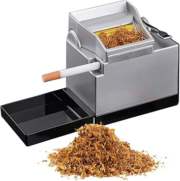 Electric Cigarette Rolling Machine, 8MM Auto Cigarette Injector Rolling Machine with Case, Indicator Light, Splash-Proof Design, for Father, Husband and Friends