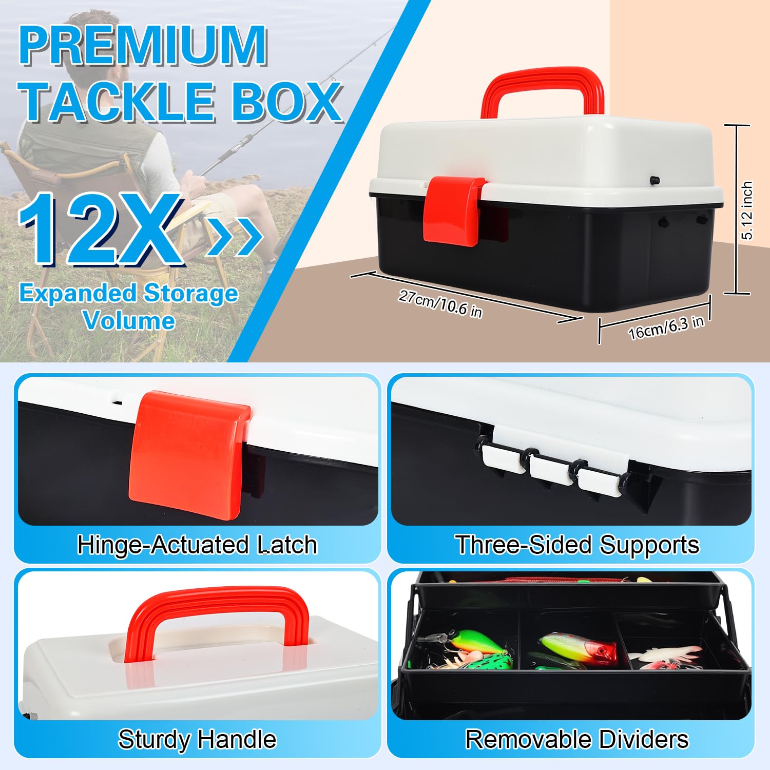 213 Piezas Señuelos de Pesca,Kits de Señuelos Pesca Accesorios Cebos Artificiales Articulos de Pesca Incluido la Anzuelos,Cebos,Pinzas de Pesca,etc.Regalo Masculino