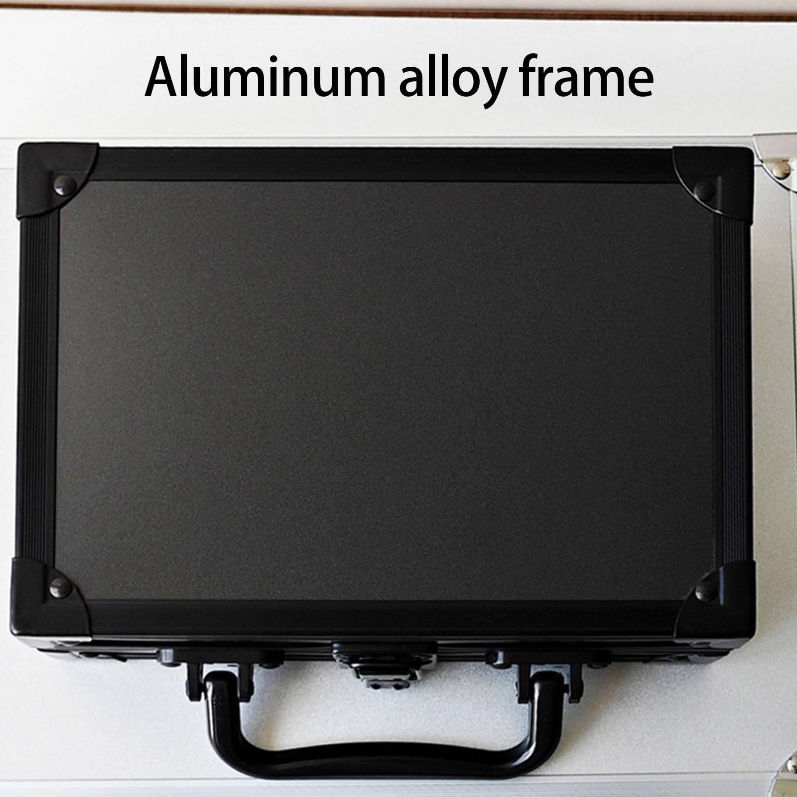 Caja de almacenamiento de joyería de aleación de aluminio resistente con cerradura para almacenamiento seguro y fácil transporte de piedras preciosas Organización Vitrina segura de joyería
