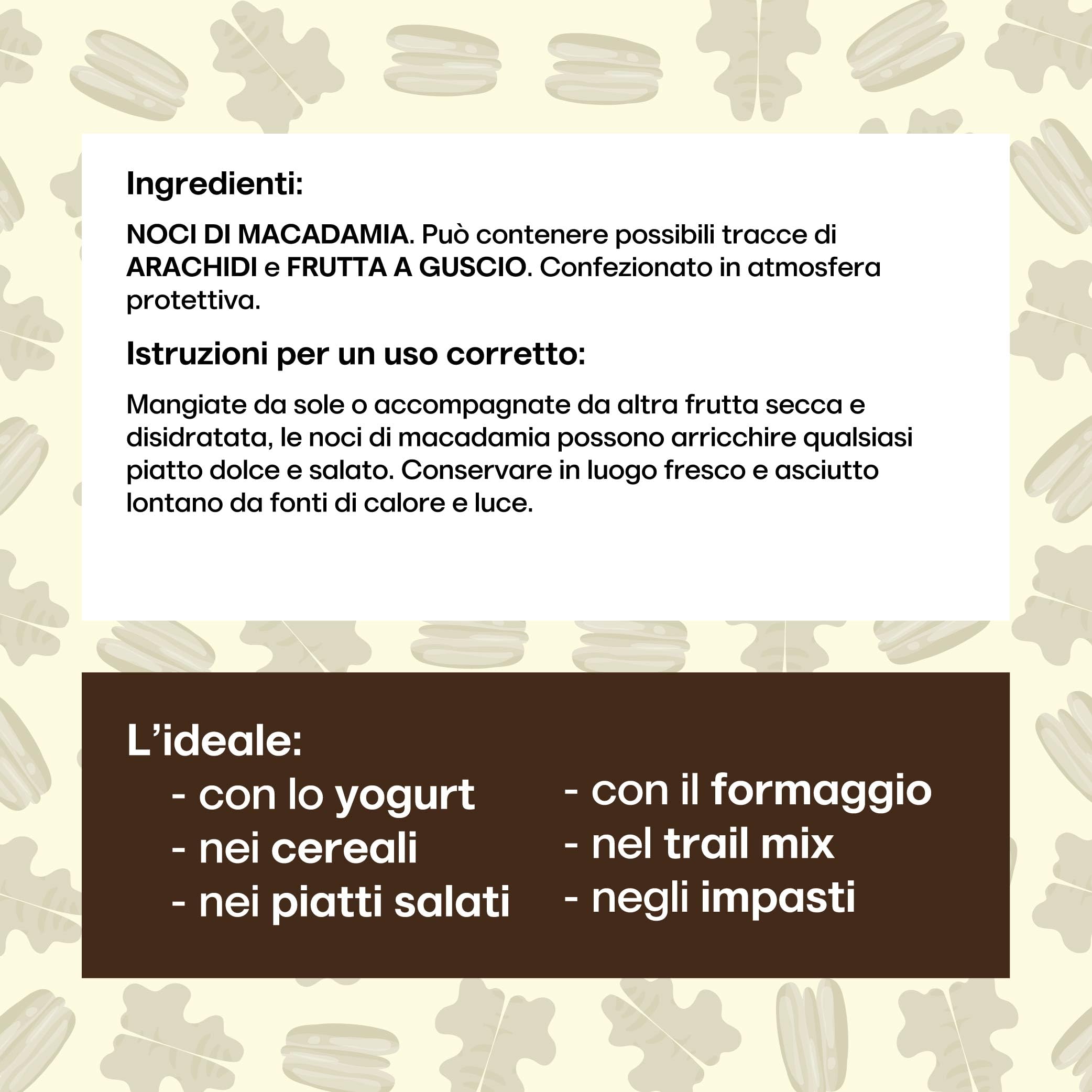 Il Contadino - Antichi Sapori | NOCI DI MACADAMIA | Confezione Salva Freschezza, Frutta Secca di Qualità Premium, No Conservanti, Al Naturale (1 Kg)