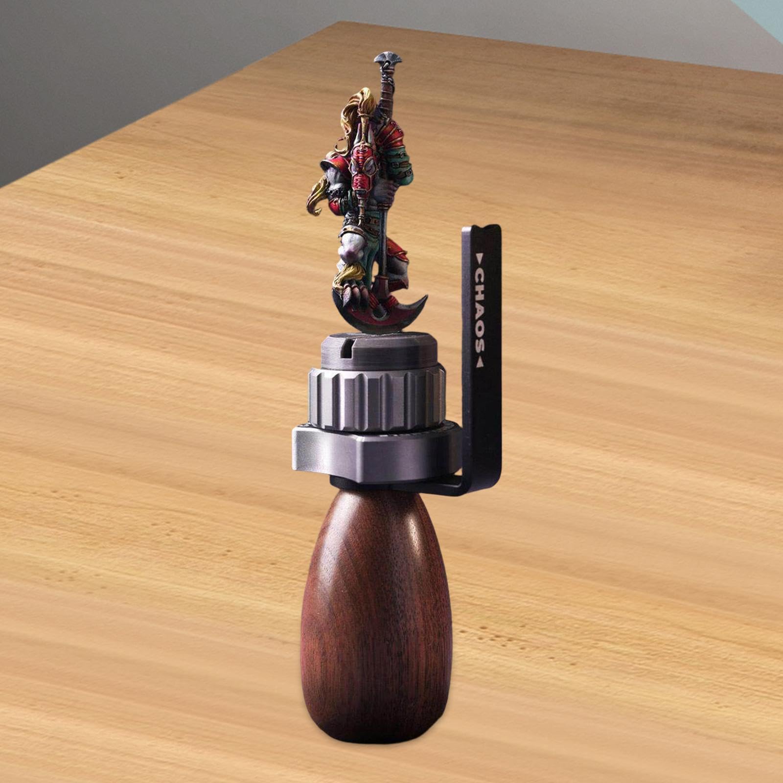 Maniglia per Pittura in Miniatura, Supporto per Modelli Hobby con Rotazione 360°, Legno e Metallo, 13.3 cm (5.24 pollici)