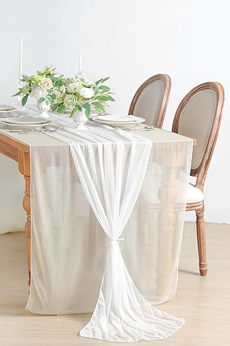 Miniatura 4 de Koroni Flowers Camino de mesa de gasa transparente de arena polvorienta de 10 pies para decoración rústica bohemia de boda, despedida de soltera,