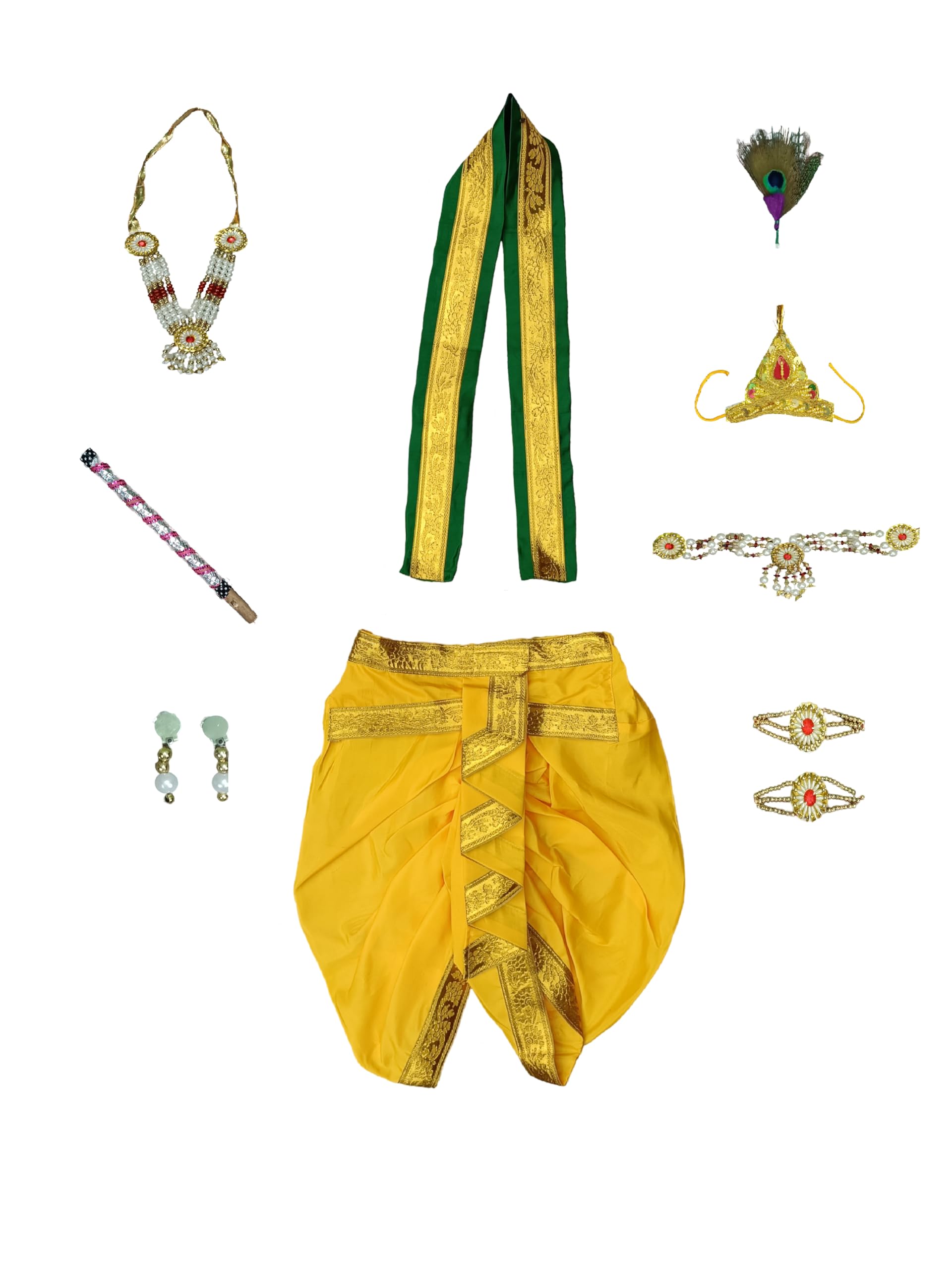 Fancy Design Hub, Krishna Ji/Laddo Gopal, Dhoti & Patka, Dress/Costume for Kids & Boys with Accessories [ School Programs, Janmasthmi, Competitions, Stage Shows ] (4 Years to 5 Years, Yellow) (B0D84GDL9L) Amazon Price History, Amazon Price Tracker