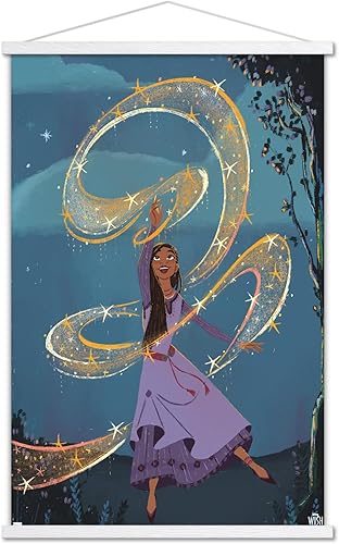 Trends International Disney Wish - Collage Poster 6 (Asha) Wall Poster, 22.37" x 34.00", Print and White Hanger Bundle