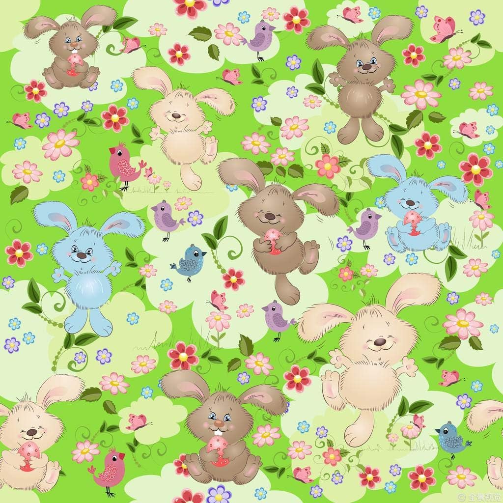 10PCS Easter Cotton Fabric Bundles Rabbit Egg Printed Fat Quarter Fabric Pre-Cut Squares Sheets Fabric for Patchwork Sewing DIY Crafting Quilting Fabric (D, 20" x 20")