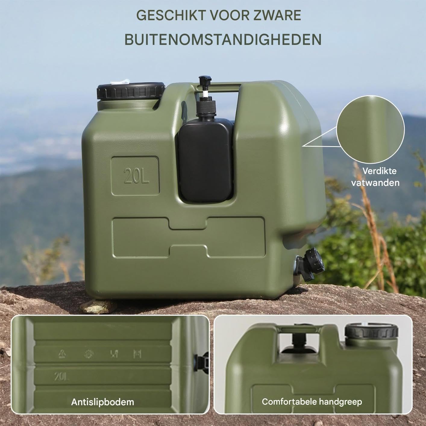 Tragbarer Wassertank,Leckdicht Mit Reinigungsbürste - Ohne Leckage Tragbare Wasserbehälter - Für Trinken Bei Outdoor-Aktivitäten Wie Wandern, Picknick, Reisen, Notfall, Roadtrip,