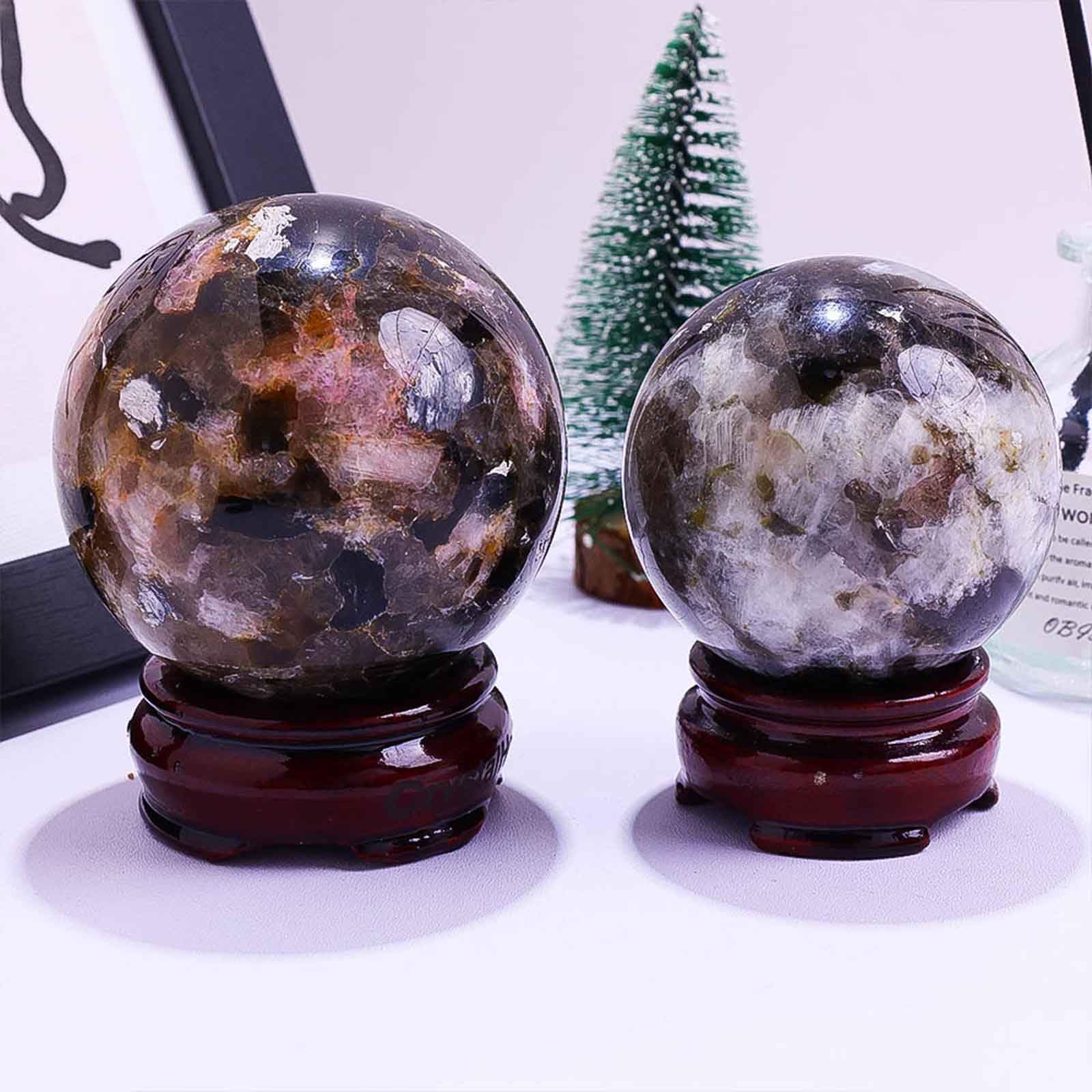 Kula kryształowa, Naturalna kryształowa kula turmalinu dymnego(2.36in(6cm))