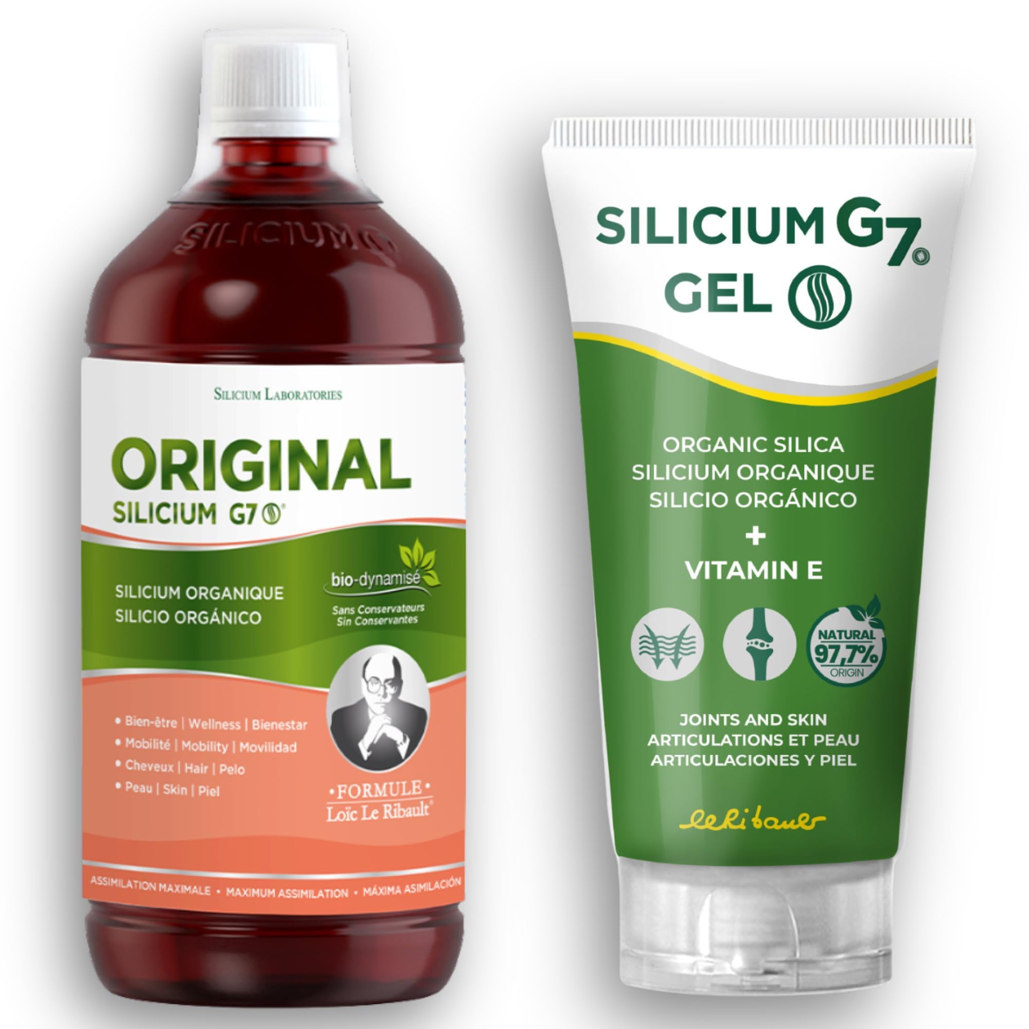 Silicium G7 Lotto: G7 Originale + Gel di Silicio 150 ml - Integratore liquido per il benessere delle articolazioni e gel topico per il supporto muscolare