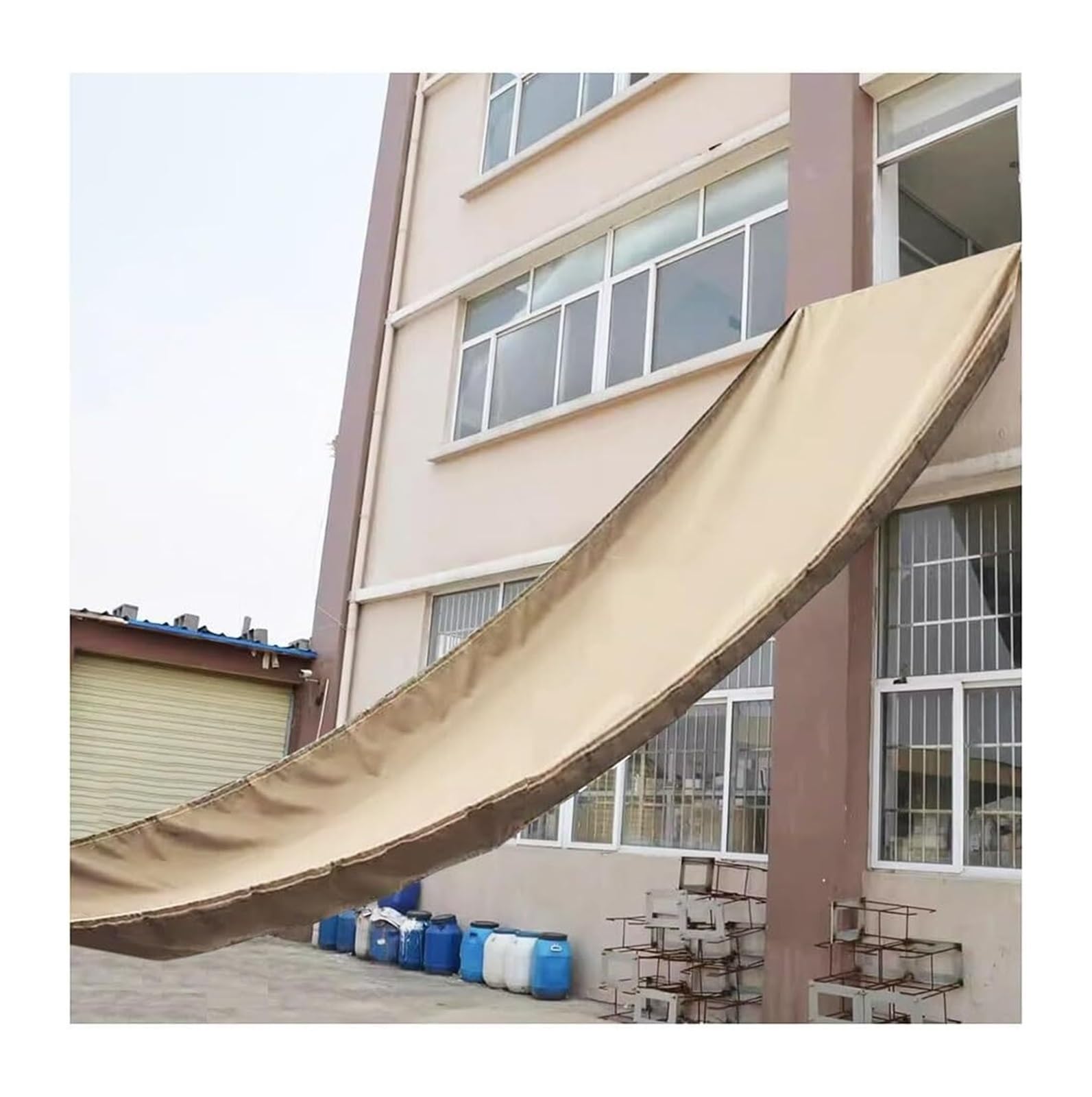Convoyeur de cargaison souple avec goulotte bâche marron 2x10m anti-déchirure