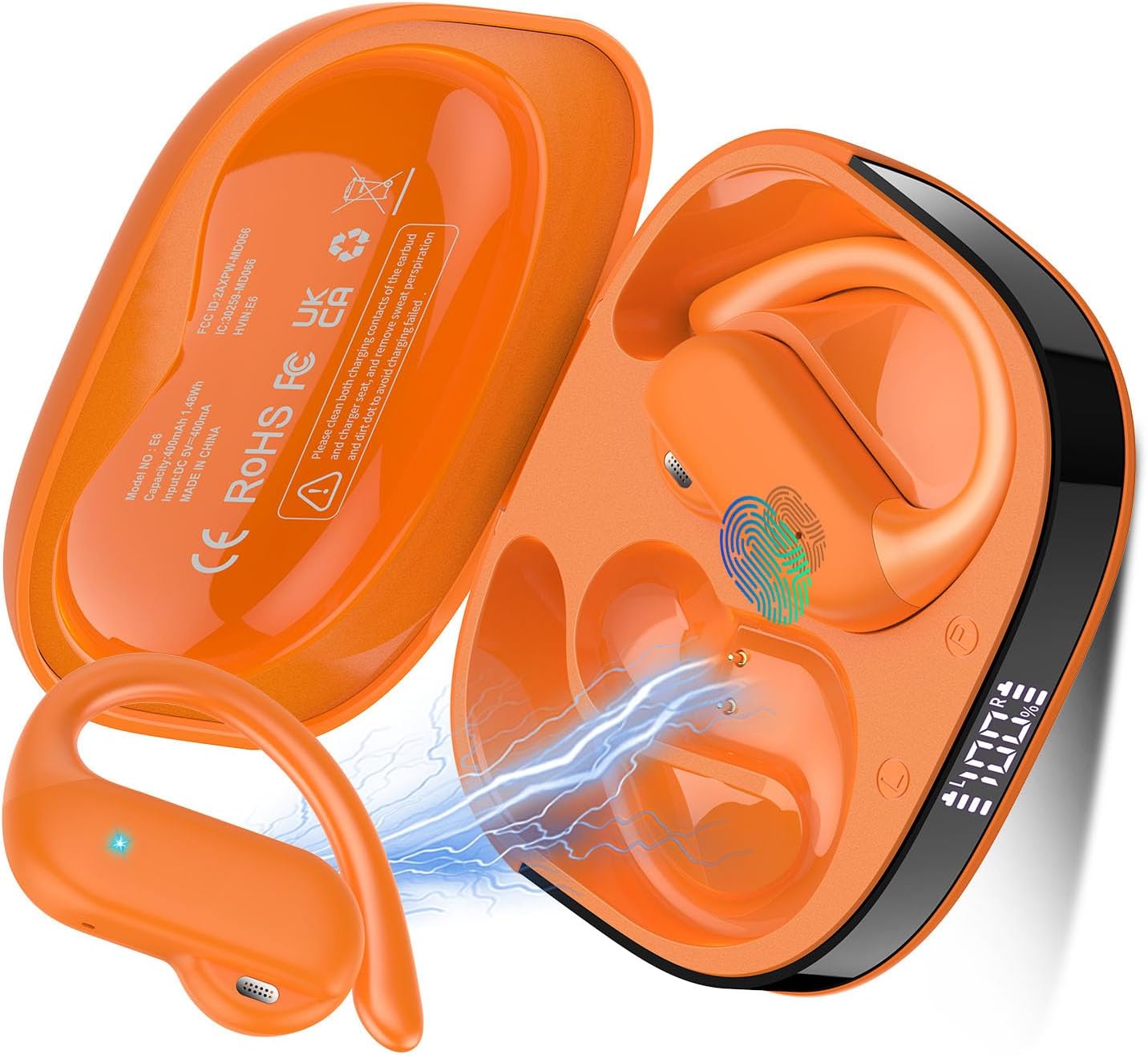 DUSONLAP AI Language Translation Open Earbuds, Support 164 Languages Orange DUSONLAP AI Language Translation Open Earbuds, Support 164 Languages Orange