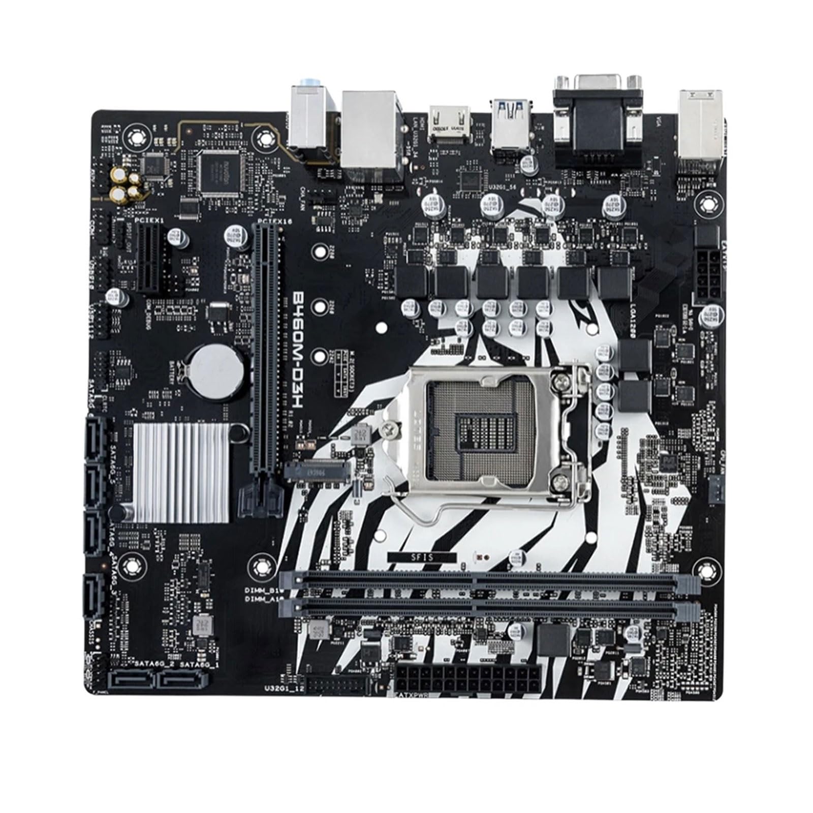Carte Mere Fit for B460M-D3H LGA 1200 Carte Mère, B460 2X DDR4 64 GO M.2 Miro-ATX Prise en Charge i5-10400 i7-10700T i5-10600K i3-10100 i3-10305 CP