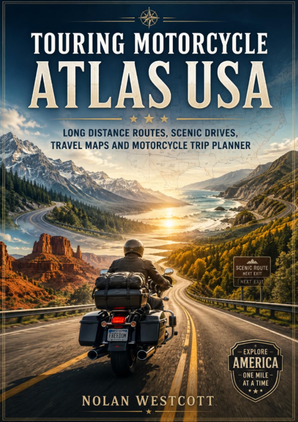 Touring Motorcycle Atlas USA: Long Distance Routes, Scenic Drives, Travel Maps and Motorcycle Trip Planner