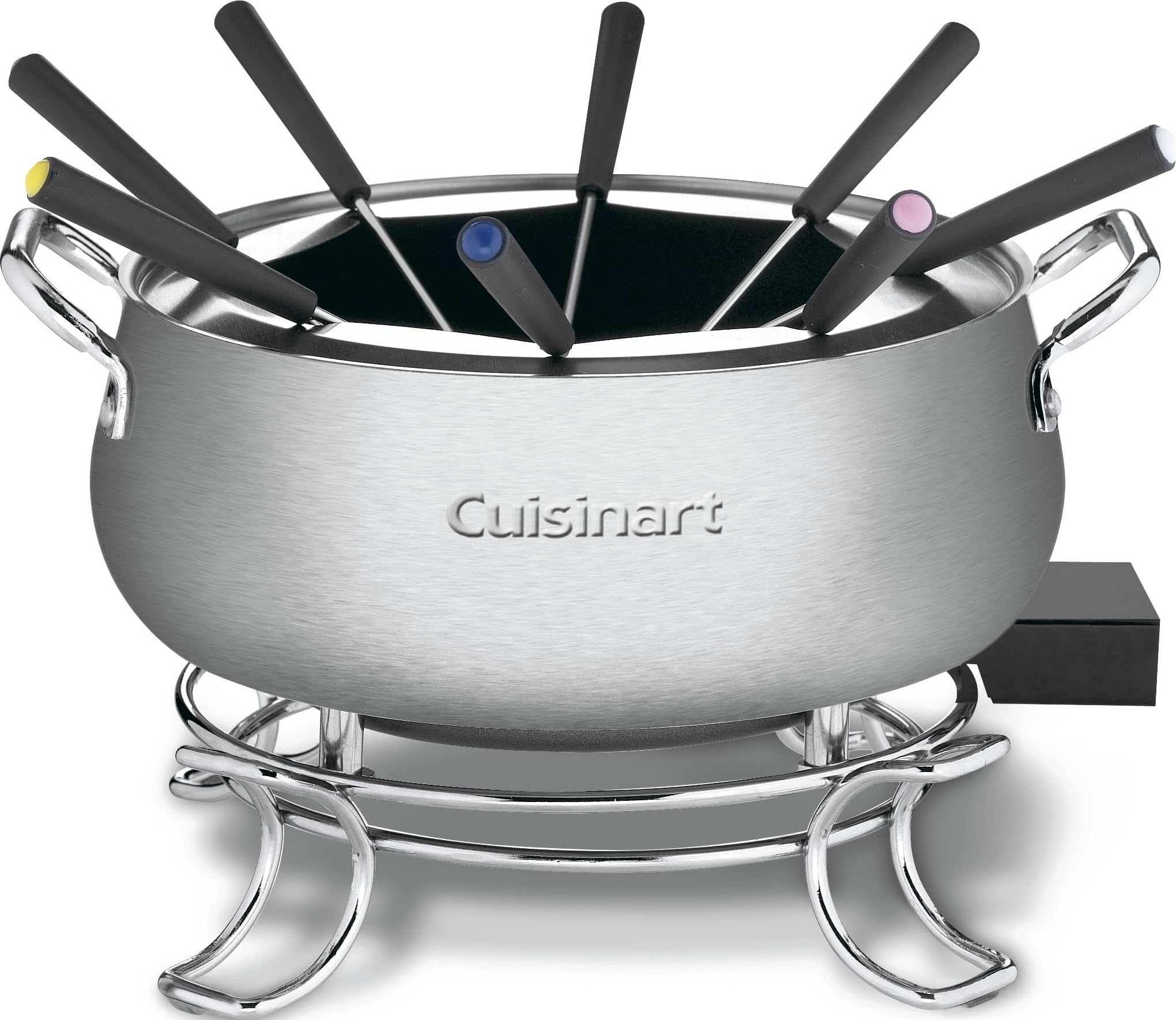 Cuisinart Electric Fondue Set, Nonstick Interior, 3-Quart Pot &amp; 8 Forks