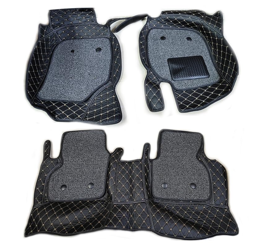 CAR SAAZ 7D Car Floor Mat for WRV(2017-2023) | Faux Leather | Waterproof & Washable | Black Color