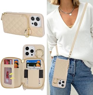 Crossbody Wallet Case for iPhone 16 Pro Max-White