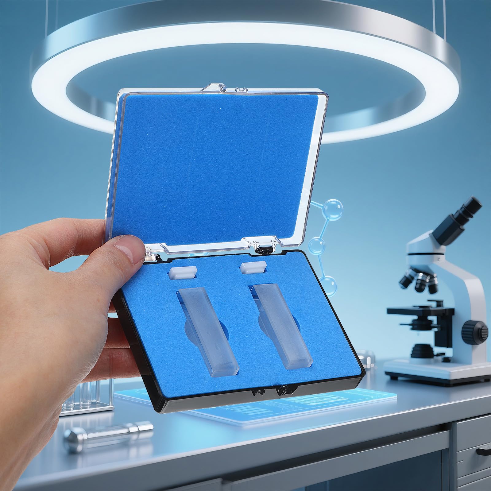 Balacoo Lot de 2 Cuvettes à Quartz Standard 3,5 Ml Chemin Optique 10 Mm pour Applications en Laboratoire et Spectrophotomètres