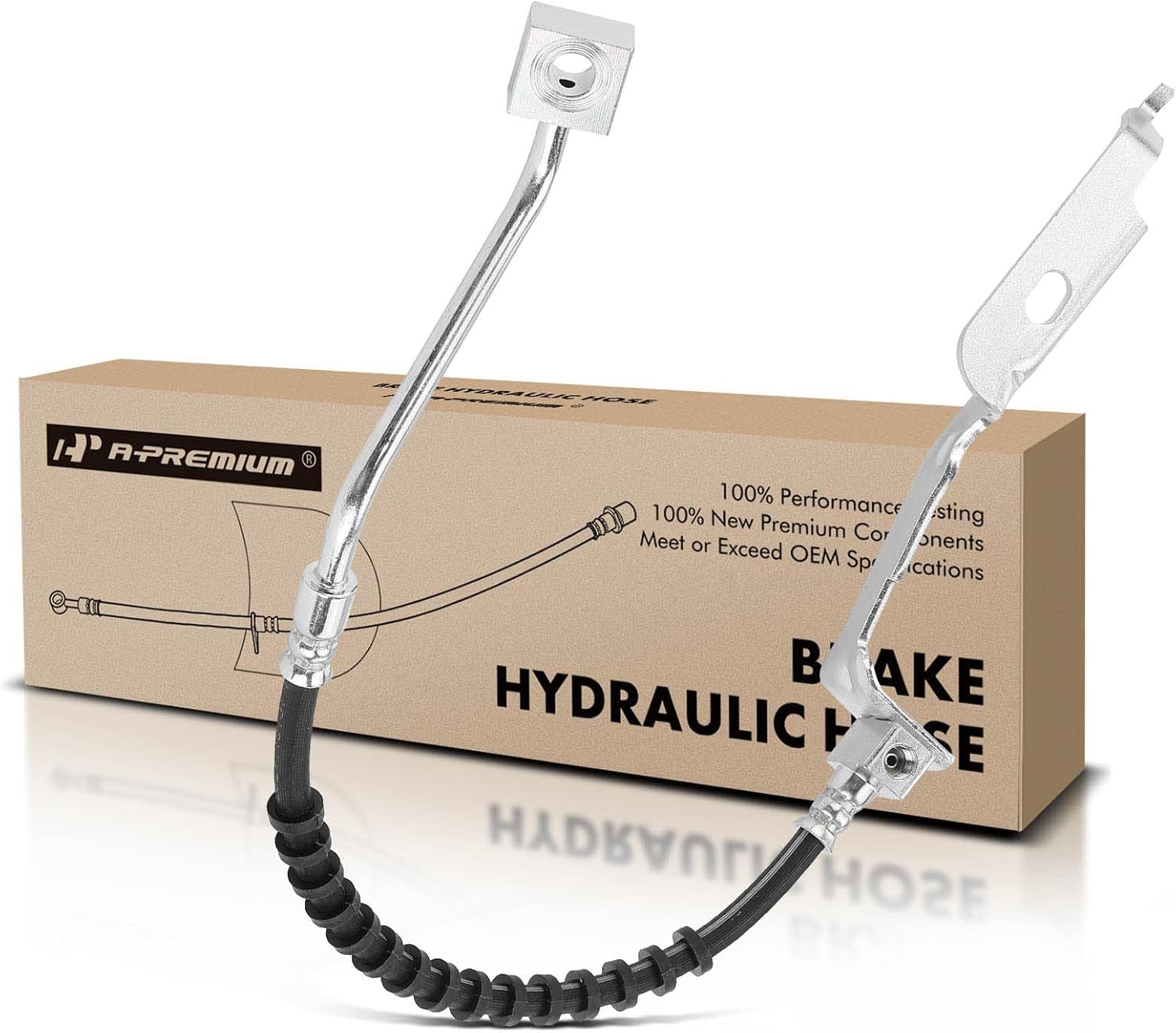 A-Premium Front Driver Brake Hydraulic Hose Compatible with Dodge and Chrysler Models - Caravan/Grand Caravan 2001-2007, Town & Country 2001-2007, Voyager 2001-2003