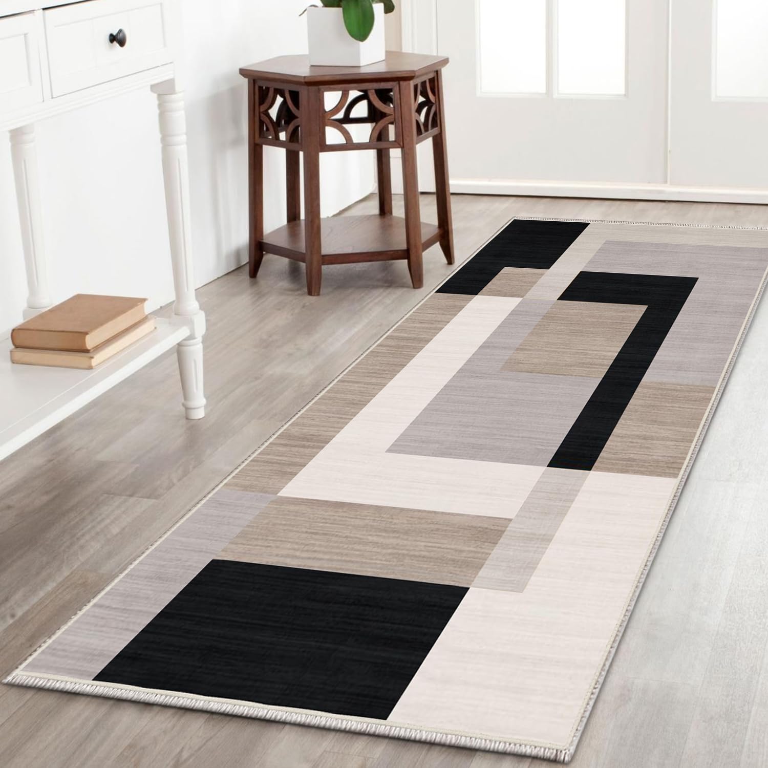 BedLooms Door Mat Indoor & Outdoor 80x150 cm – Non Slip Heavy Duty muddy mats for dogs UK – Stylish & Print Welcome Front Doormat – Dirt Trapper Kitchen Floor Mat Inside Outside Doormats, Milo Neutral