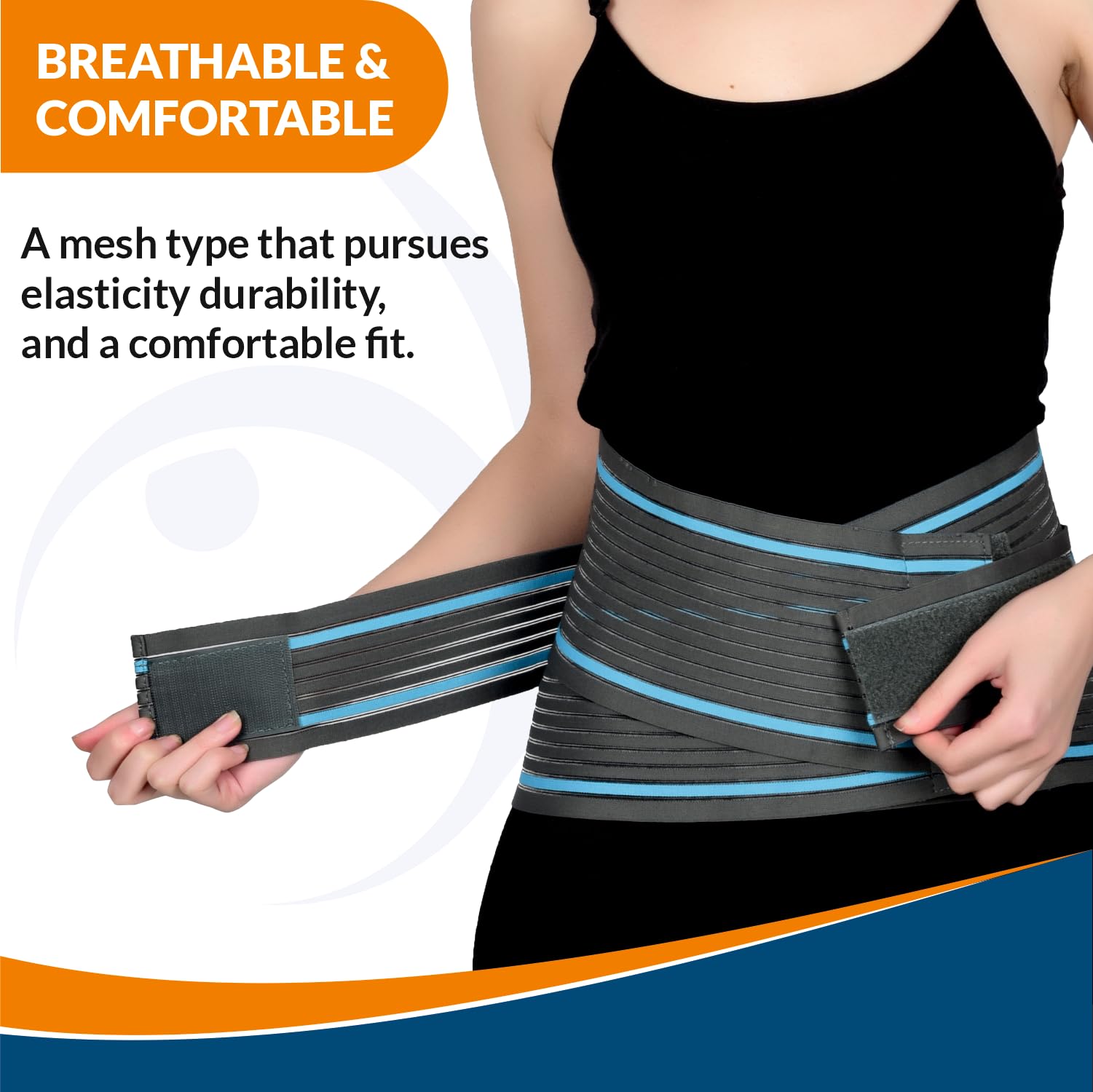 AccuSure Lumbo Support Belt: Ergonomic Design and Breathable Material for Men & Women - Lumbo Sacral Back Support for Comfortable and Effective Relief from Back Pain 1