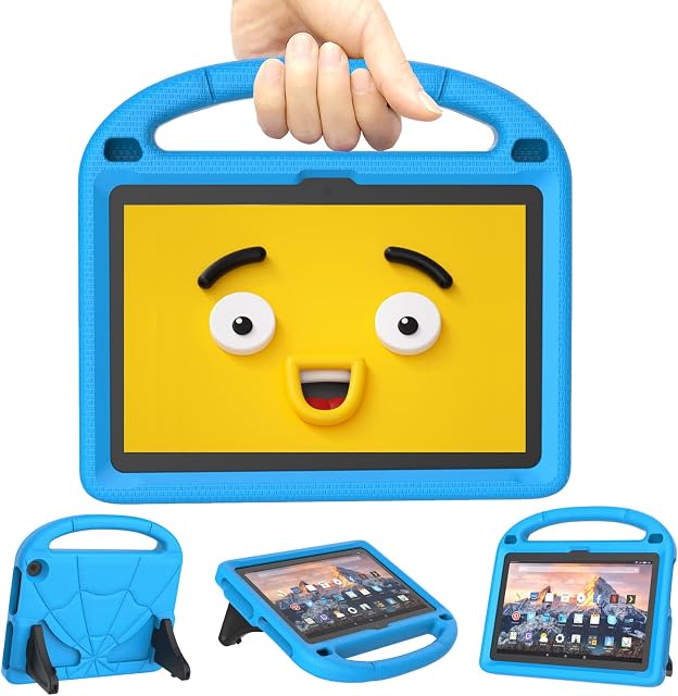 Fire HD 8 & Plus Tablet Case 2020/2022 - LightWeight ShockProof Handle Friendly Stand Kids Proof Protective Cover for Kindle Fire HD 8 Kids & Kids Pro Tablet (10th/12th Gen, 2020/2022 Release) - Blue