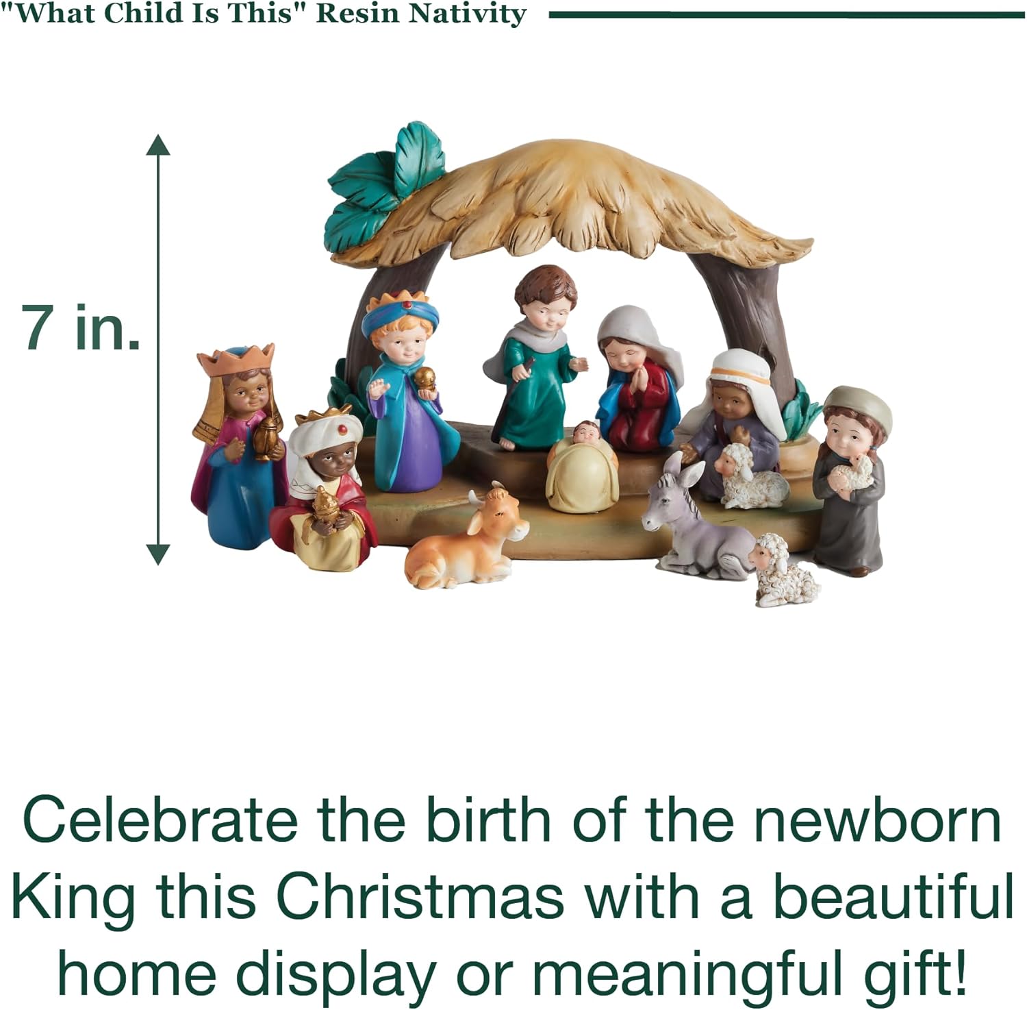 The Nativity Store - What Child is This Resin Nativity - Religious Christmas Holiday Decoration, 12 pcs