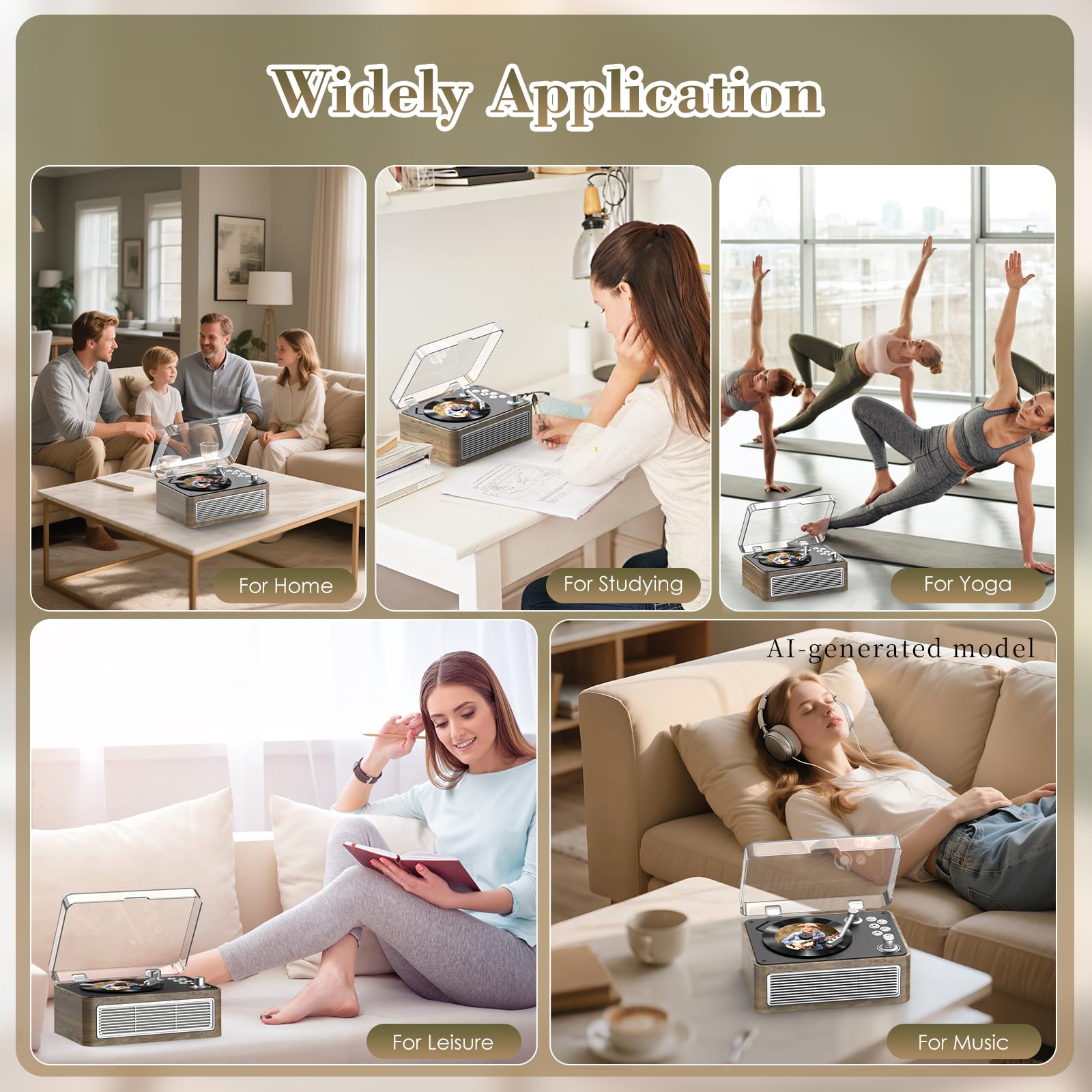 Gueray Tragbarer Bluetooth CD-Player mit Lautsprechern 3600mAh Wiederaufladbarer Vintage CD Spieler für Zuhause, Retro Eichenholz CD Players FM-Radio mit Fernbedienung, Unterstützt USB AUX Wiedergabe