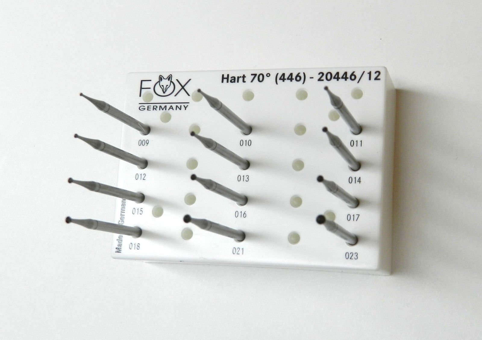 FOX Hart Burs 70° Fig 446 Set - 12pc Vanadium Steel Jewelers Burs For Stone Setting