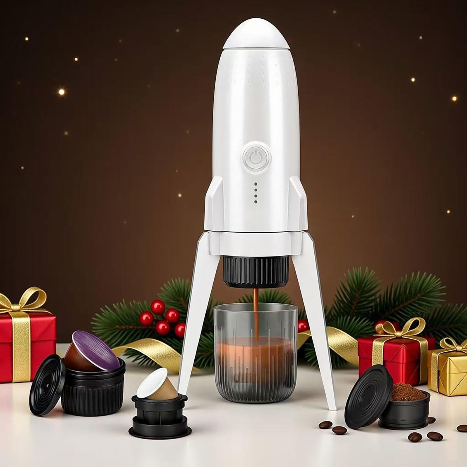 Macchina per caffè espresso portatile 3 in 1 elettrica autoriscaldante mini