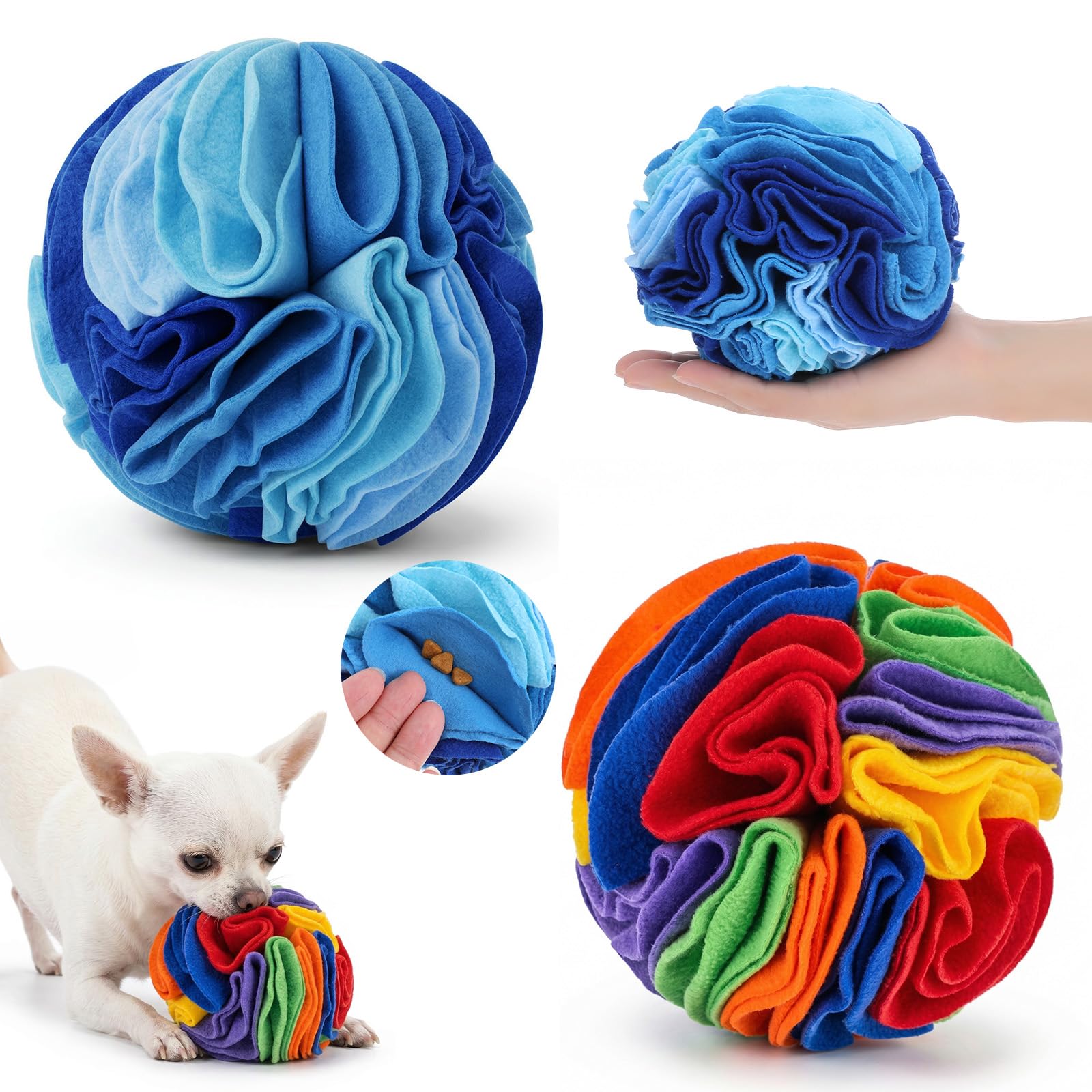 2 Pcs Interactive Dog Toys to Keep Them Busy Snuffle Ball for Dogs Stress Relief Dog Puzzle Toy DogEnrichment Toys Pet Snuffle Ball for Pet Foraging Game Anxiety Relief Enhance Sniffing