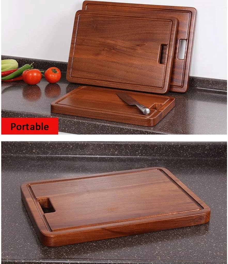 Household Cutting Board Solid Wood Chopping Board Large Knife Board Kitchen Carving Borad for Meat/Cheese/Pasta-Reversible + Durable + Juice Groove (Size : Large) (OneColor Large)