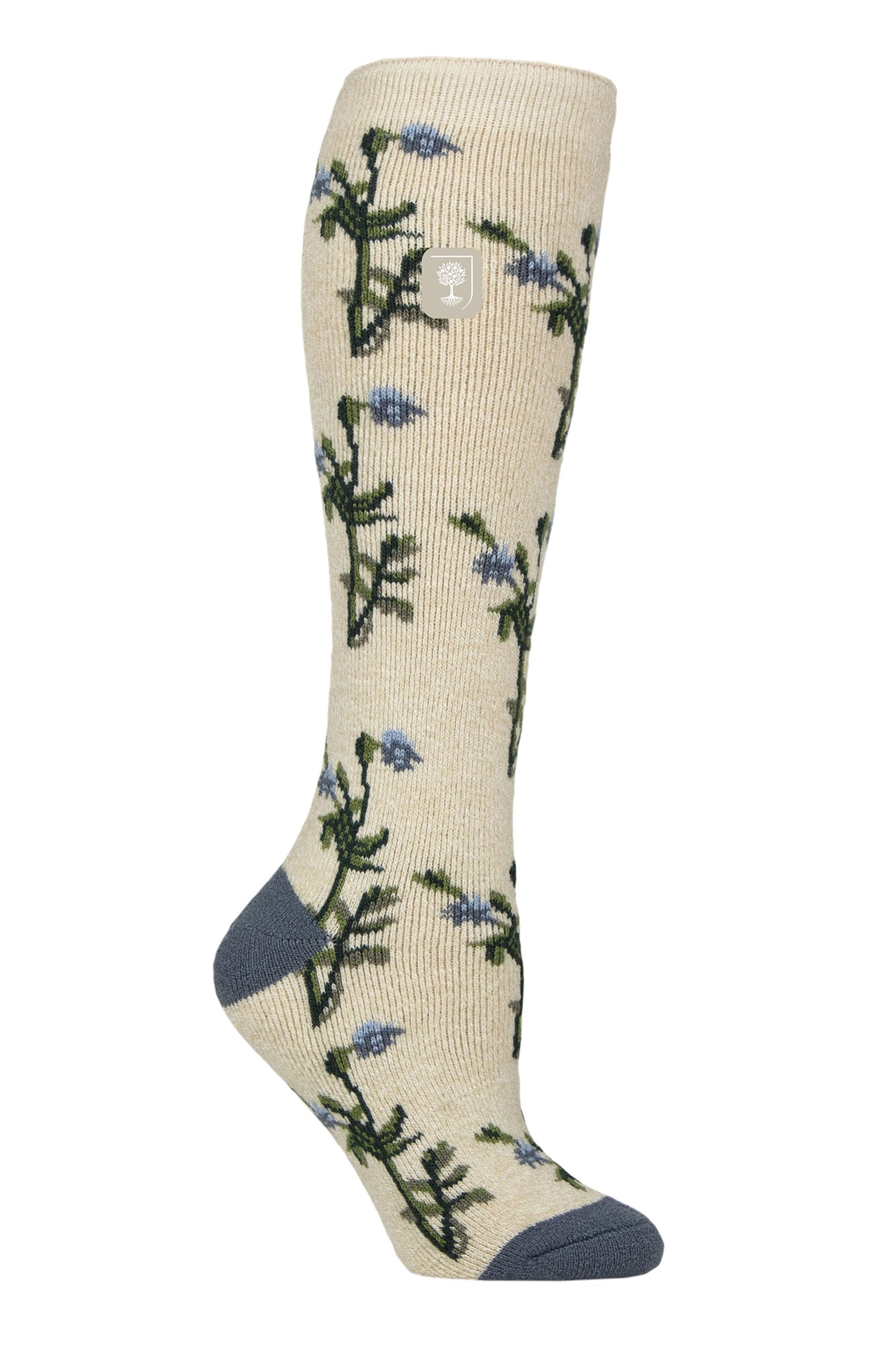 Heat Holders Women's Foliage Oat Rhs The Royal Horticultural Society Thermal Socks X Rhs 1.6 Tog, Warm, Wellington Boot Socks, Fruit, Floral & Botanical Patterned, Gift, 1 Pair Size 4-8 4-8