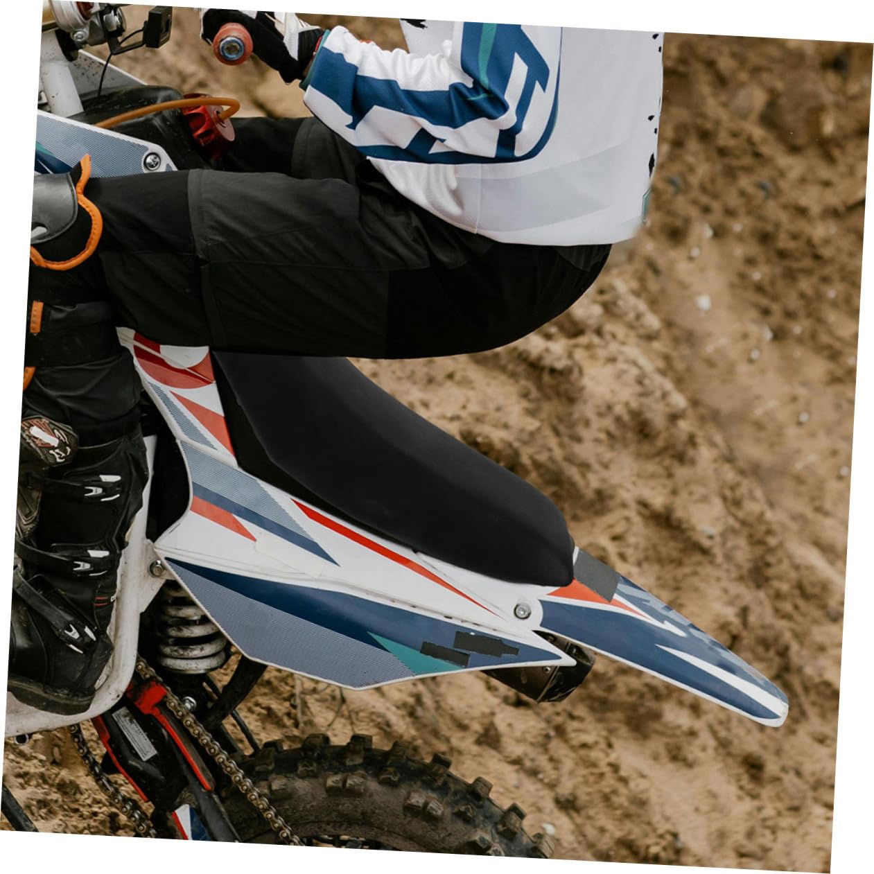 Cabilock 2pcs Housse de Siège Moto Rembourrée en Polyester et Éponge, Selle Large de Moto Cross Confortable et Solide pour Quad Tout-Usage Plage et Hors-Piste