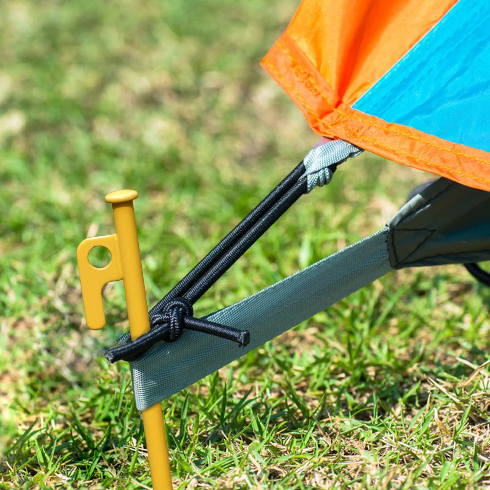 Lot de 8 piquets de Tente Robustes en Acier de 30,5 cm pour Camping, incassables et Flexibles, Jaune