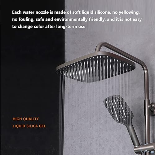 Miniatura 3 de Sistema de ducha expuesto con llave de piano, pantalla digital caliente y fría, juego de grifo de ducha de baño de cuatro funciones con cabezal de