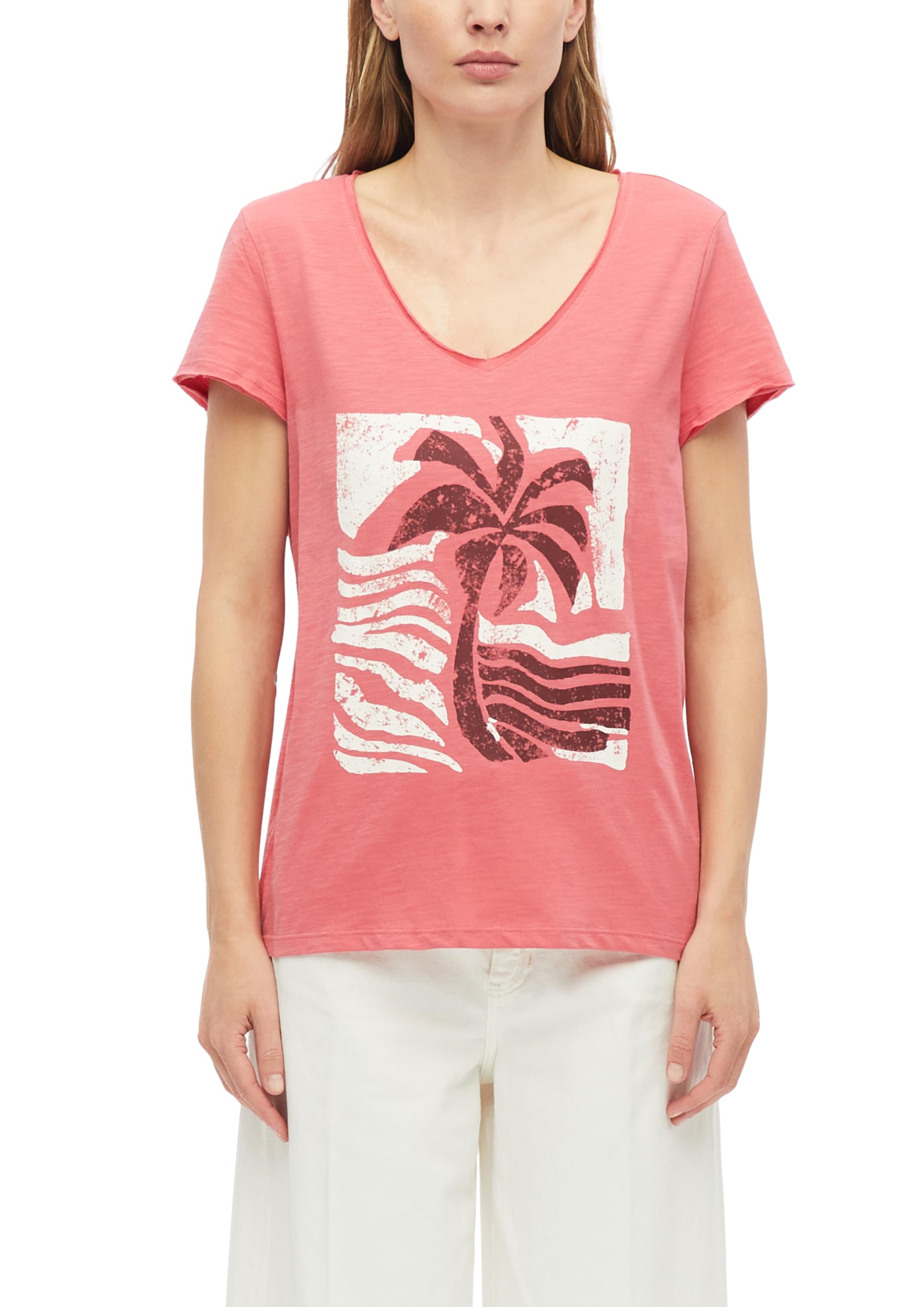 s.Oliver Women's 2178618 T-Shirt with Front Print (Pack of 1), Pink, 20